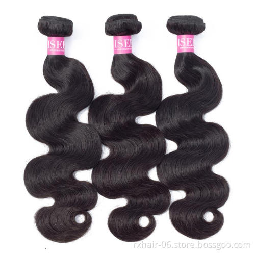 Wholesale Raw Virgin Brazilian Human Hair Vendor Unprocessed Body Wave Bundle Natural Black Color